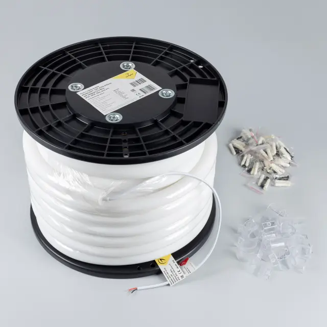 Гибкий неон MOONLIGHT-TOP-A336-D25mm 48V Warm3000 360deg (12.5 W/m, IP65, 2835, 20m, wire x1), ракурс 2