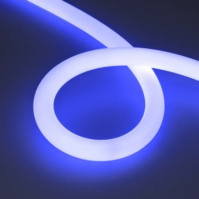 Гибкий неон MOONLIGHT-TOP-F280-D25mm 24V RGB 360deg (14.4 W/m, IP65, 3535, 5m, wire x1), ракурс 3