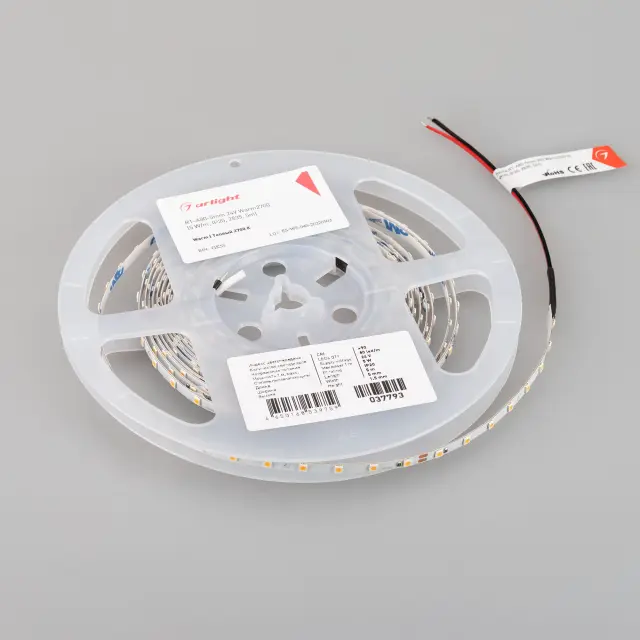 Светодиодная лента RT-A80-5mm 24V Warm2700 (5 W/m, IP20, 2835, 5m), ракурс 3