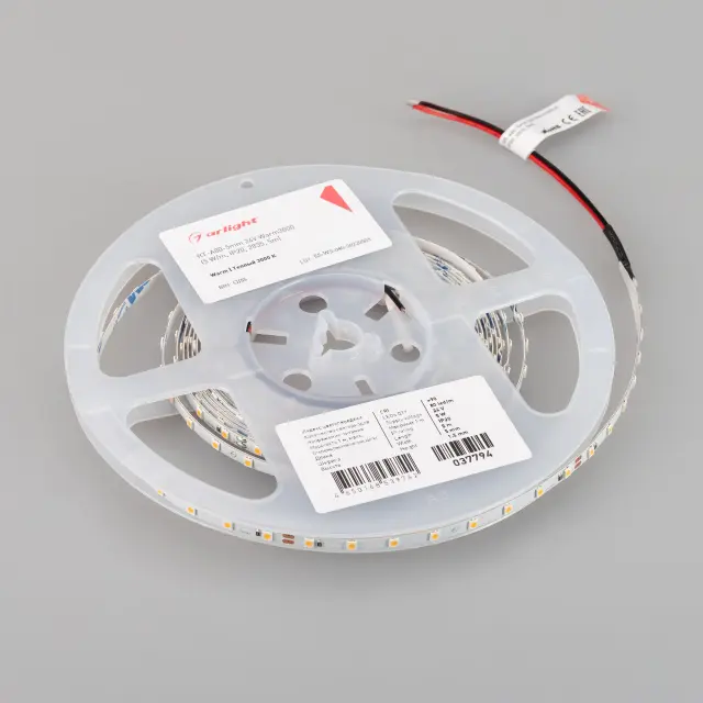 Светодиодная лента RT-A80-5mm 24V Warm3000 (5 W/m, IP20, 2835, 5m), ракурс 3
