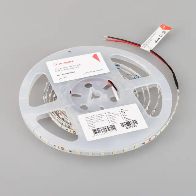 Светодиодная лента RT-A80-5mm 24V Day5000 (5 W/m, IP20, 2835, 5m), ракурс 3