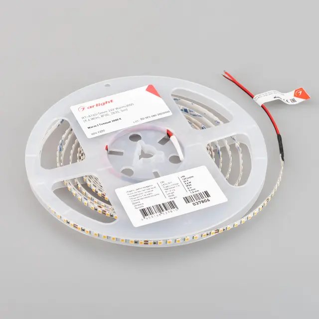 Светодиодная лента UL-A160-5mm 24V Warm3000 (9.6 W/m, IP20, 5m), ракурс 3