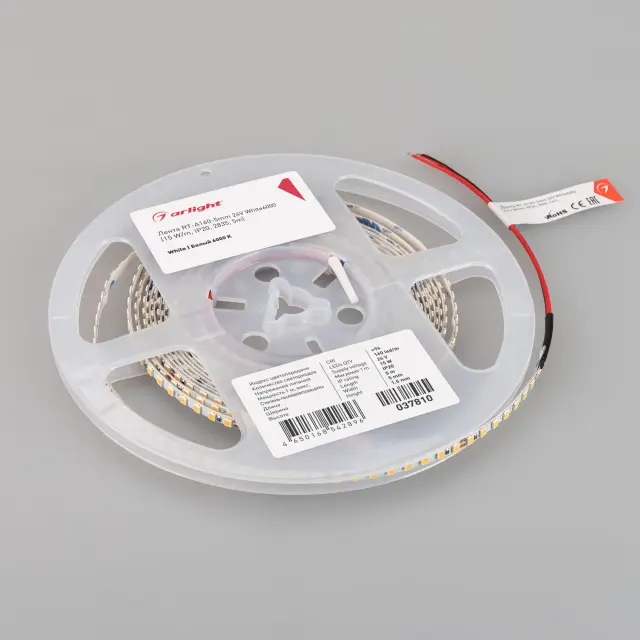 Светодиодная лента RT-A160-5mm 24V White6000 (15 W/m, IP20, 2835, 5m), ракурс 2