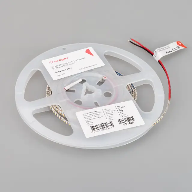Светодиодная лента MICROLED-M266-4mm 24V Day4000 (12 W/m, IP20, 2216, 5m), ракурс 3