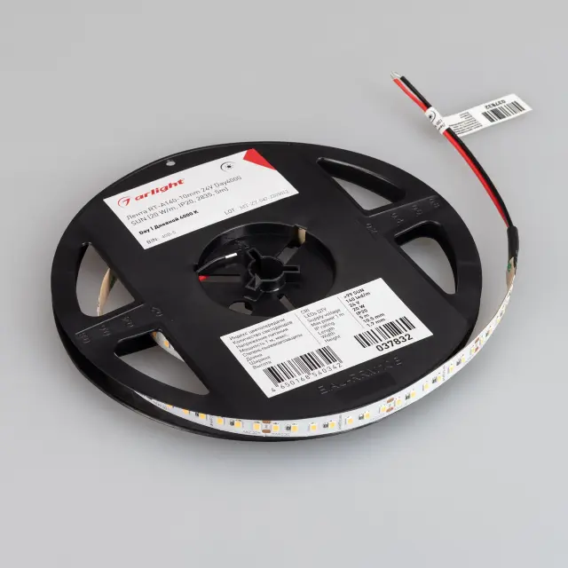 Светодиодная лента RT-A140-10mm 24V Day4000 SUN (20 W/m, IP20, 2835, 5m), ракурс 2