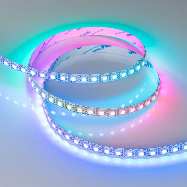 Светодиодная лента SPI-B96-10mm 12V RGB-PX1-BPT (13 W/m, IP20, 5060, 5m), ракурс 2