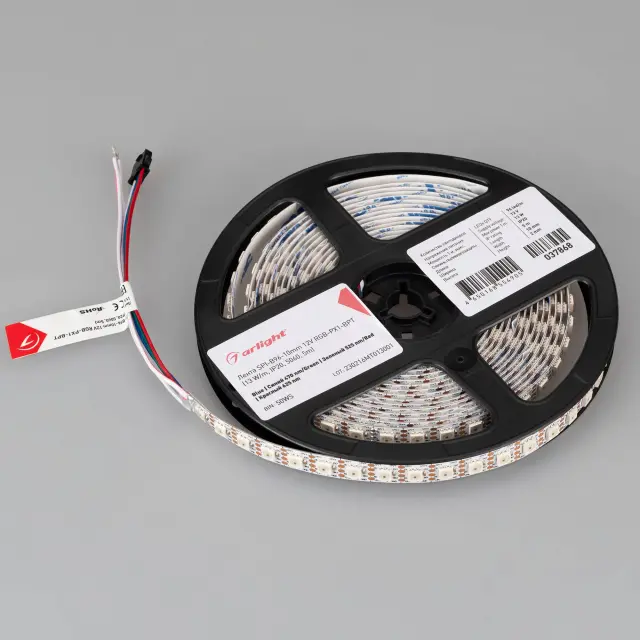 Светодиодная лента SPI-B96-10mm 12V RGB-PX1-BPT (13 W/m, IP20, 5060, 5m), ракурс 4