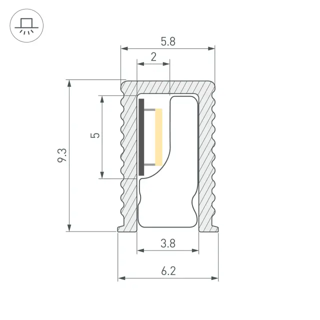Профиль SL-MINI-6-H9-2000 ANOD OLIVE GREY, ракурс 5