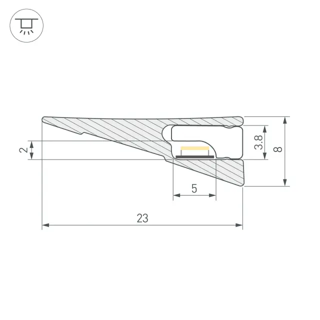Профиль SL-MINI-SHELF-H8-2000 ANOD OLIVE GREY, ракурс 5