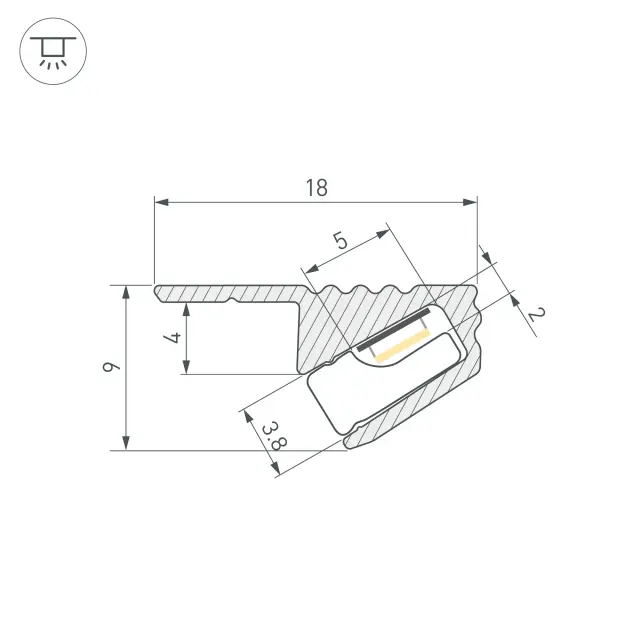 Профиль SL-MINI-SHELF-H9-2000 ANOD OLIVE GREY, ракурс 5