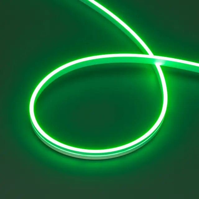 Гибкий неон MOONLIGHT-SIDE-A168-4x10mm 24V Green (7.2 W/m, IP65, 5m, wire x2)