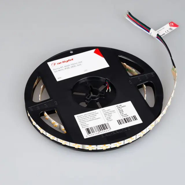 Светодиодная лента RT-A240-10mm 24V Warm-MIX (20 W/m, IP20, 2835, 5m), ракурс 5
