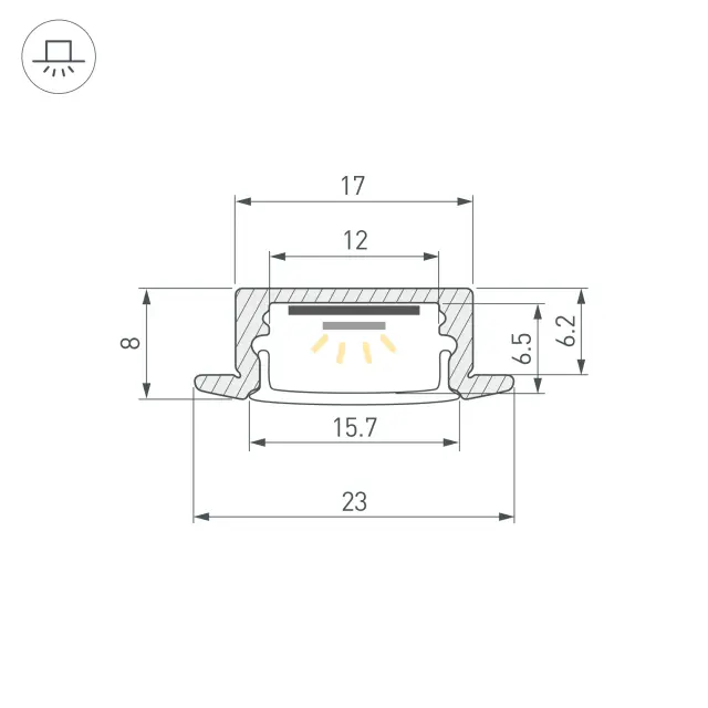 Профиль LINE-2308-F-2000 ANOD OLIVE GREY, ракурс 3