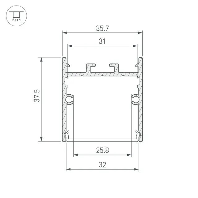 Профиль SL-LINE-3638-LW-2000 WHITE, ракурс 3