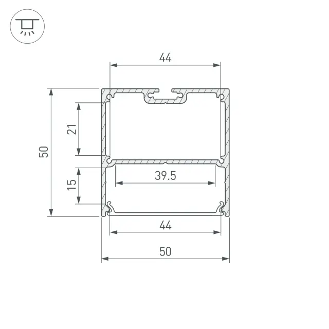 Профиль SL-LINE-5050-LW-2000 WHITE, ракурс 5