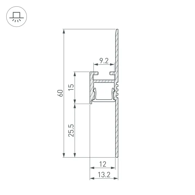 Профиль ARH-PLINTUS-FANTOM-2000 BLACK, ракурс 4