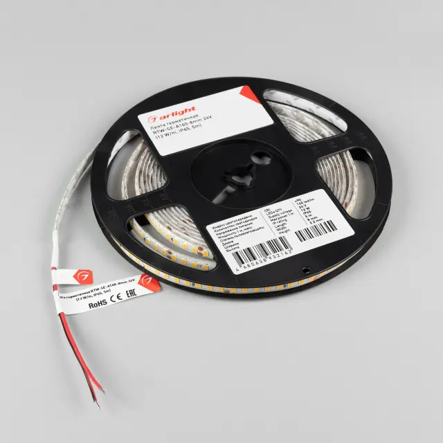 Светодиодная лента герметичная RTW-SE-A160-8mm 24V Day4000 (12 W/m, IP65, 5m), ракурс 2