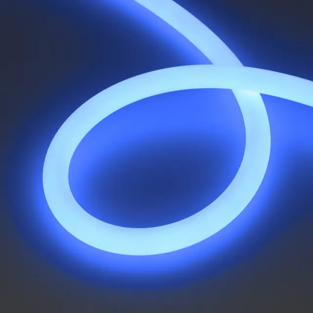 Гибкий неон MOONLIGHT-TOP-G280-D18mm 24V RGB 360deg (13 W/m, IP65, 3838, 5m, wire x1), ракурс 4