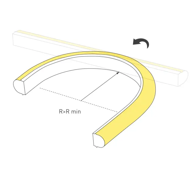 Гибкий неон MOONLIGHT-TOP-A140-16x15mm 24V Day5000 (9.6 W/m, IP65, 2835, 5m, wire x1), ракурс 6