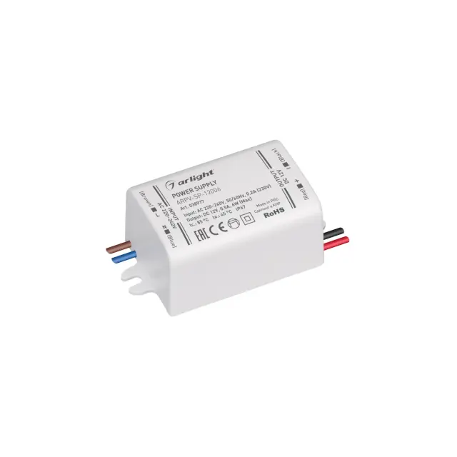 Блок питания ARPV-SP-12006 (12V, 0.5A, 6W)