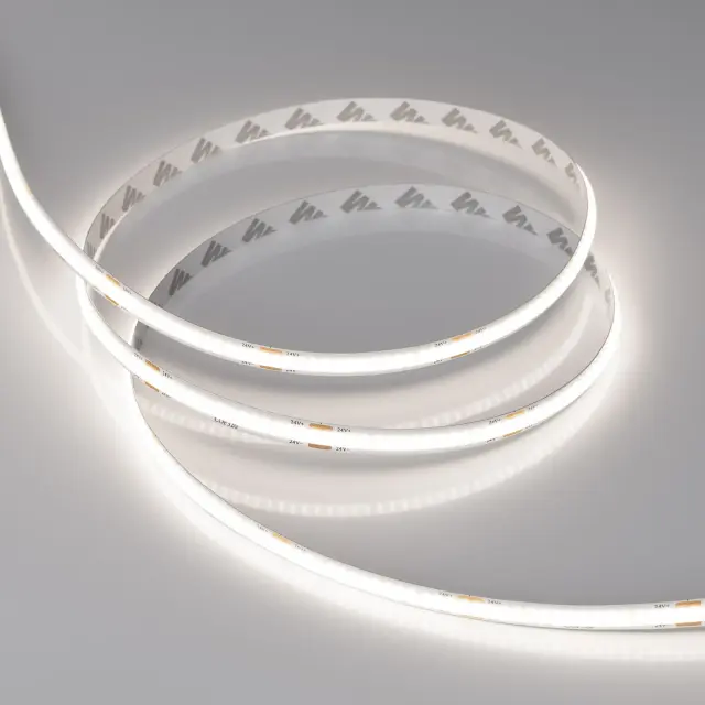 Светодиодная лента COB-X320-8mm 24V White6000 (8 W/m, IP20, 5m), ракурс 4