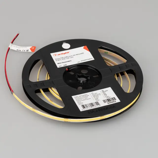 Светодиодная лента COB-X480-6mm 24V White6000 (6 W/m, IP20, CSP, 4m), ракурс 4