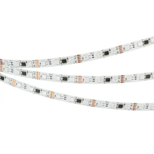 Светодиодная лента DMX-B60-10mm 12V RGB-PX3 (14 W/m, IP20, 5m), ракурс 2
