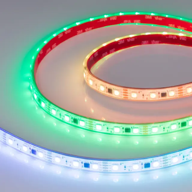 Светодиодная лента герметичная SPI-PFS-B60-12mm 12V RGB-PX3-BPT (12 W/m, IP68, 5060, 5m), ракурс 3