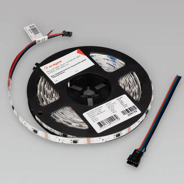Светодиодная лента SPI-B60-10mm 12V RGB-PX3-BPT (12 W/m, IP20, 5060, 5m), ракурс 4