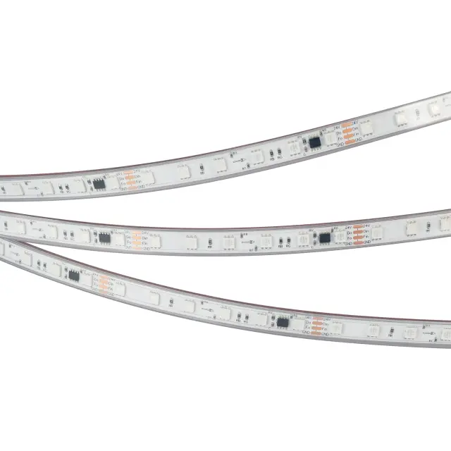 Светодиодная лента герметичная SPI-PS-B60-12mm 24V RGB-PX6-BPT (12 W/m, IP67, 5060, 5m), ракурс 2