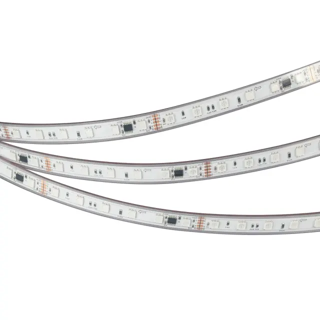 Светодиодная лента герметичная DMX-PS-B60-12mm 24V RGB-PX6 (14 W/m, IP67, 5060, 5m), ракурс 3