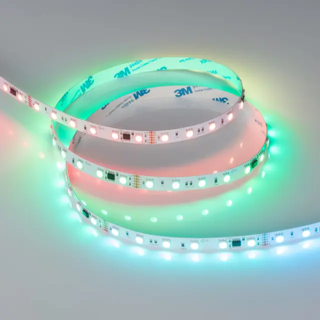 Светодиодная лента DMX-B60-10mm 24V RGB-PX6 (14 W/m, IP20, 5m), ракурс 2