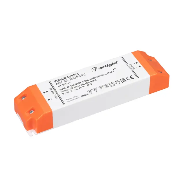Блок питания ARV-SP-24060-PFC (24V, 2.5A, 60W)