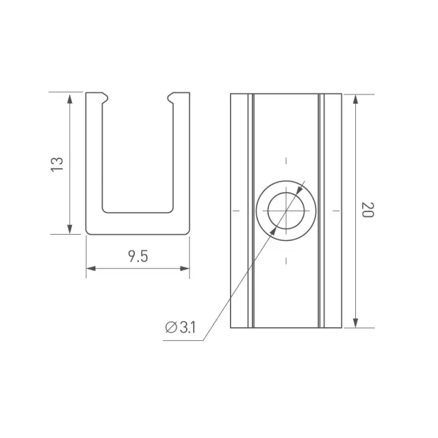 Держатель AURORA-1206-CLIP CLEAR, ракурс 2