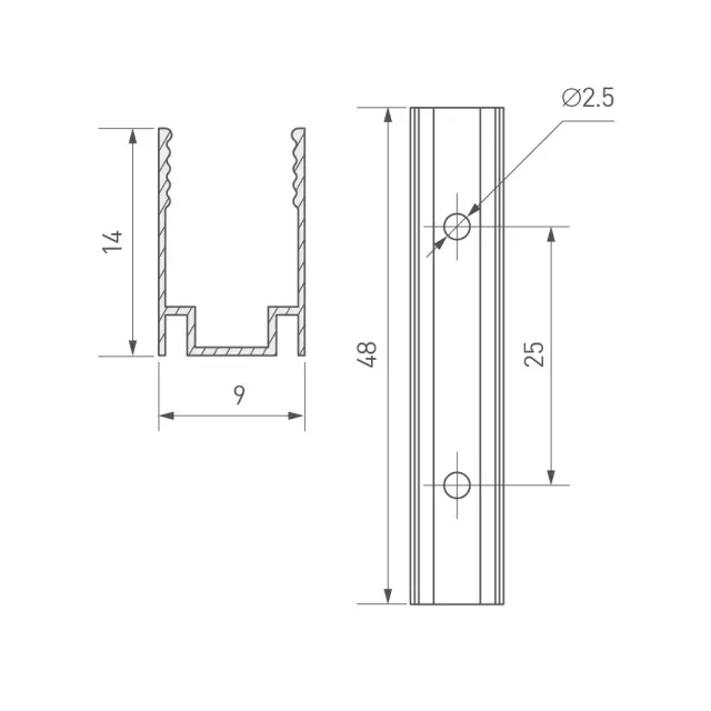 Держатель AURORA-1608-CLIP ANOD, ракурс 2