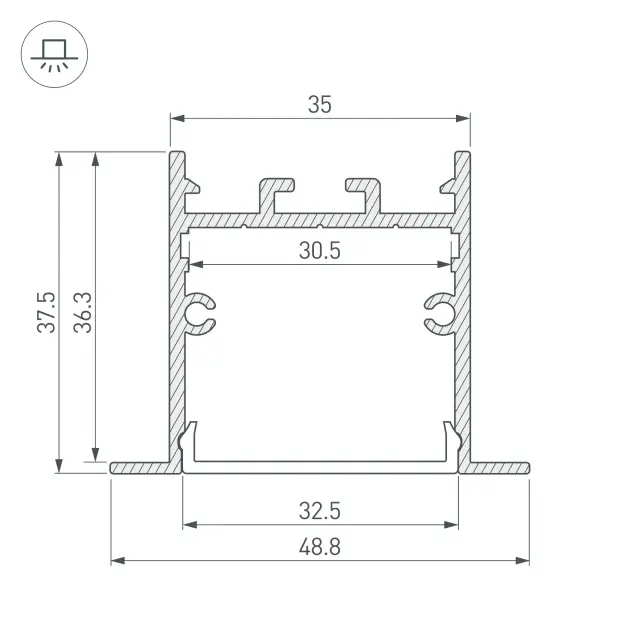 Профиль SL-LINIA49S-F-2000 ANOD BLACK, ракурс 5
