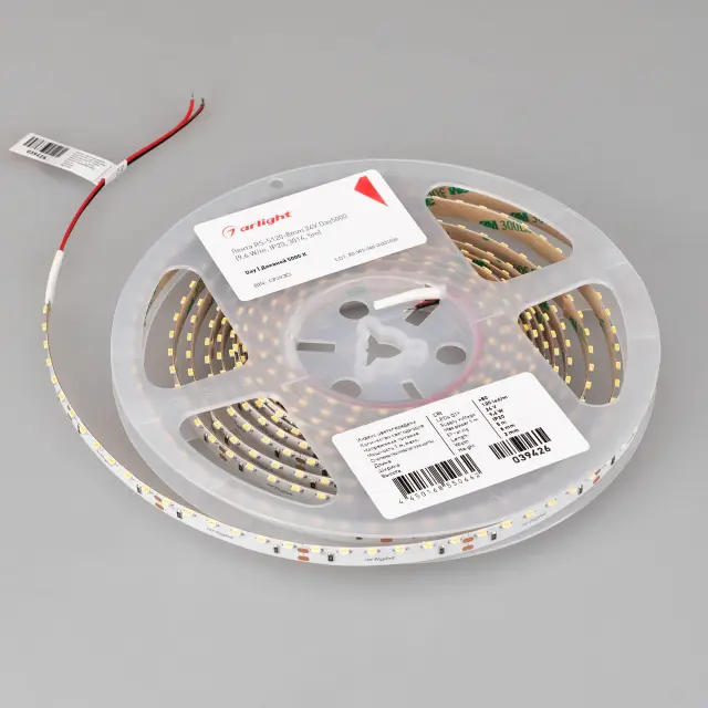 Светодиодная лента RS-S120-8mm 24V Day5000 (9.6 W/m, IP20, 3014, 5m), ракурс 4