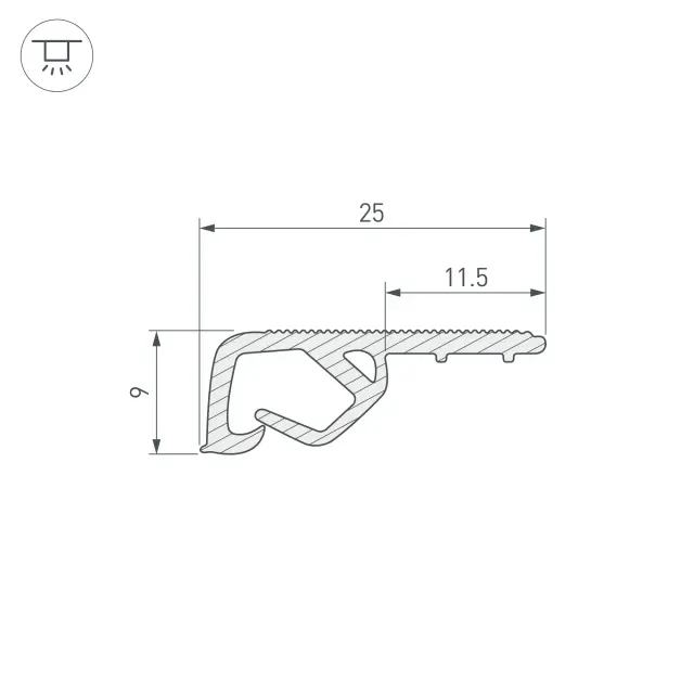 Профиль STRETCH-CEIL-TEXTILE-2600, ракурс 2