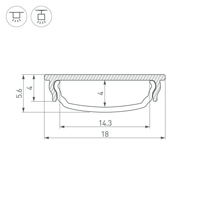 Профиль ARH-BENT-W18-2000 ANOD BLACK, ракурс 3