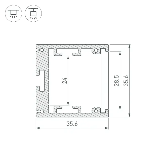 Профиль SL-ARC-3535-D320-W90 WHITE (260мм, дуга 1 из 4), ракурс 2