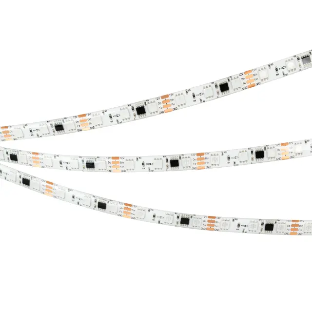 Светодиодная лента герметичная SPI-SE-B60-10mm 12V RGB-PX3-BPT (12 W/m, IP65, 5060, 5m), ракурс 2