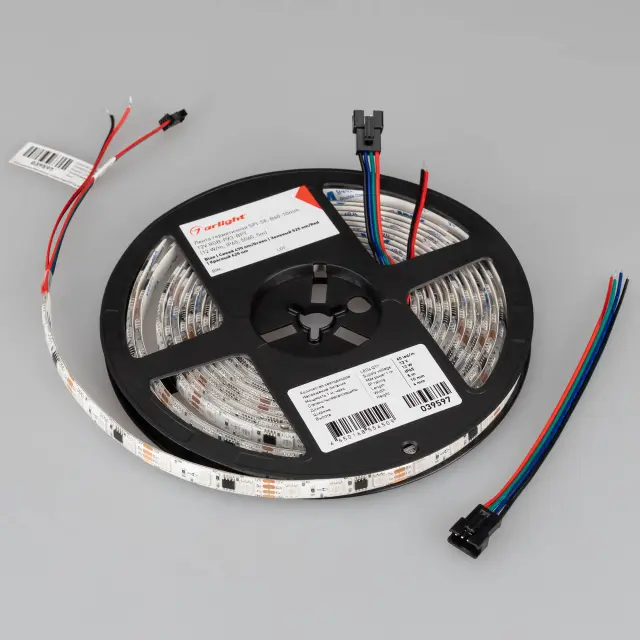 Светодиодная лента герметичная SPI-SE-B60-10mm 12V RGB-PX3-BPT (12 W/m, IP65, 5060, 5m), ракурс 3