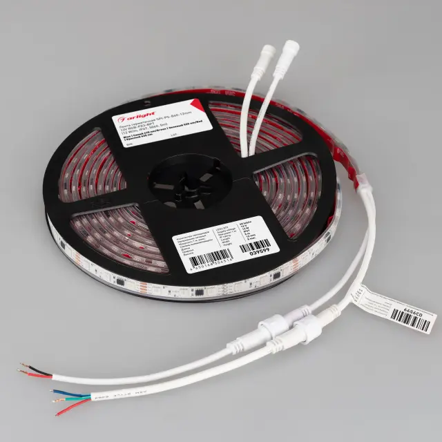 Светодиодная лента герметичная SPI-PS-B60-12mm 12V RGB-PX3-BPT (12 W/m, IP67, 5060, 5m), ракурс 5