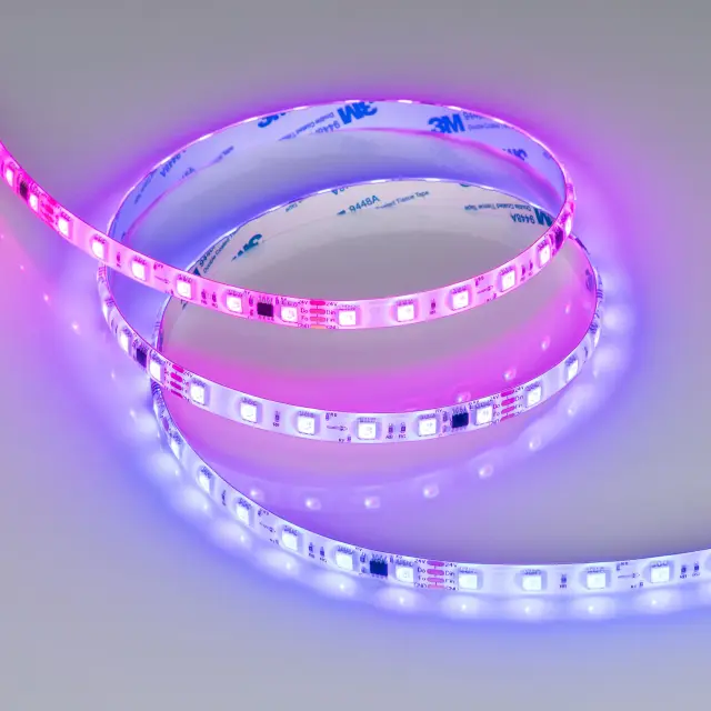 Светодиодная лента герметичная SPI-SE-B60-10mm 24V RGB-PX6-BPT (12 W/m, IP65, 5060, 5m), ракурс 2
