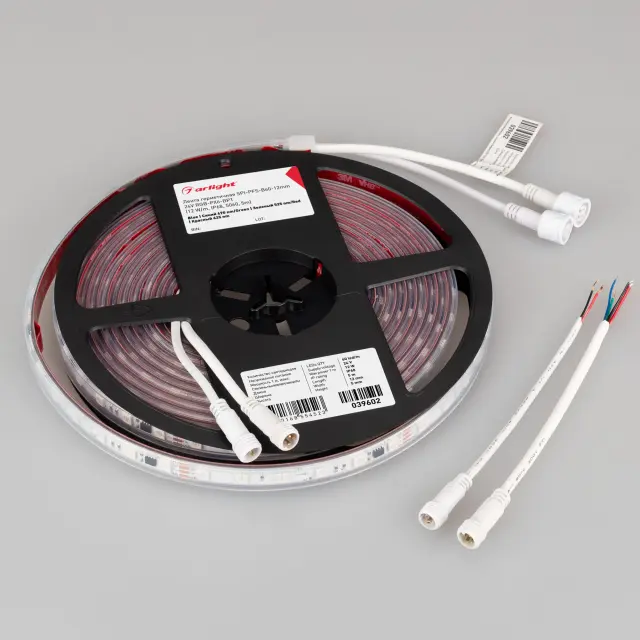 Светодиодная лента герметичная SPI-PFS-B60-12mm 24V RGB-PX6-BPT (12 W/m, IP68, 5060, 5m), ракурс 2