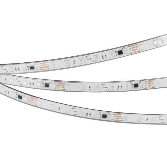 Светодиодная лента герметичная SPI-PFS-B60-12mm 24V RGB-PX6-BPT (12 W/m, IP68, 5060, 5m), ракурс 3