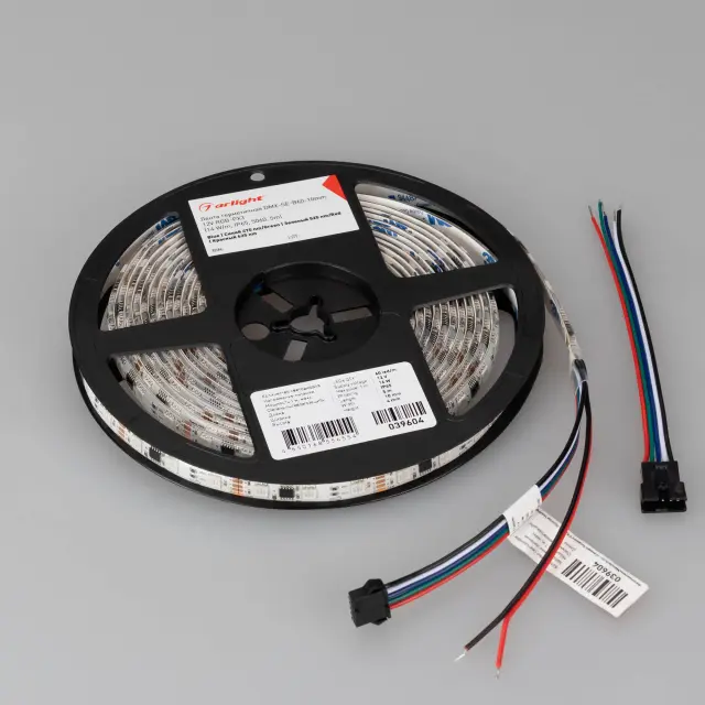 Светодиодная лента герметичная DMX-SE-B60-10mm 12V RGB-PX3 (14 W/m, IP65, 5060, 5m), ракурс 5