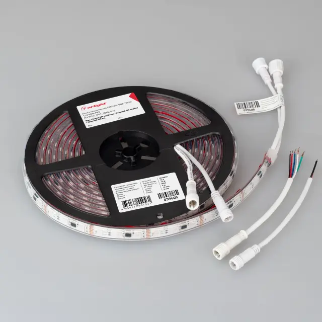 Светодиодная лента герметичная DMX-PS-B60-12mm 12V RGB-PX3 (14 W/m, IP67, 5060, 5m), ракурс 3