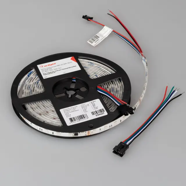 Светодиодная лента герметичная DMX-SE-B60-10mm 24V RGB-PX6 (14 W/m, IP65, 5m), ракурс 2
