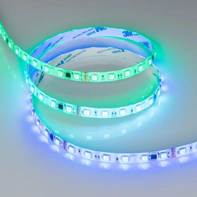 Светодиодная лента герметичная DMX-SE-B60-10mm 24V RGB-PX6 (14 W/m, IP65, 5060, 5m), ракурс 4